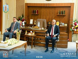 رئيس جامعة سومر خلال استقباله محافظ ذي قار
